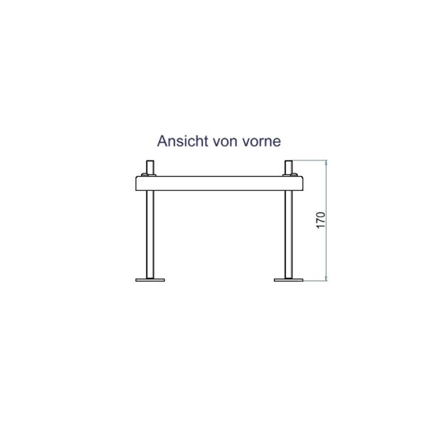 Produktbild UBD 130 166  -  Aufstock-Rahmen aus SVZ inkl. 170mm Nivellierschrauben zu UBD 100 und 130